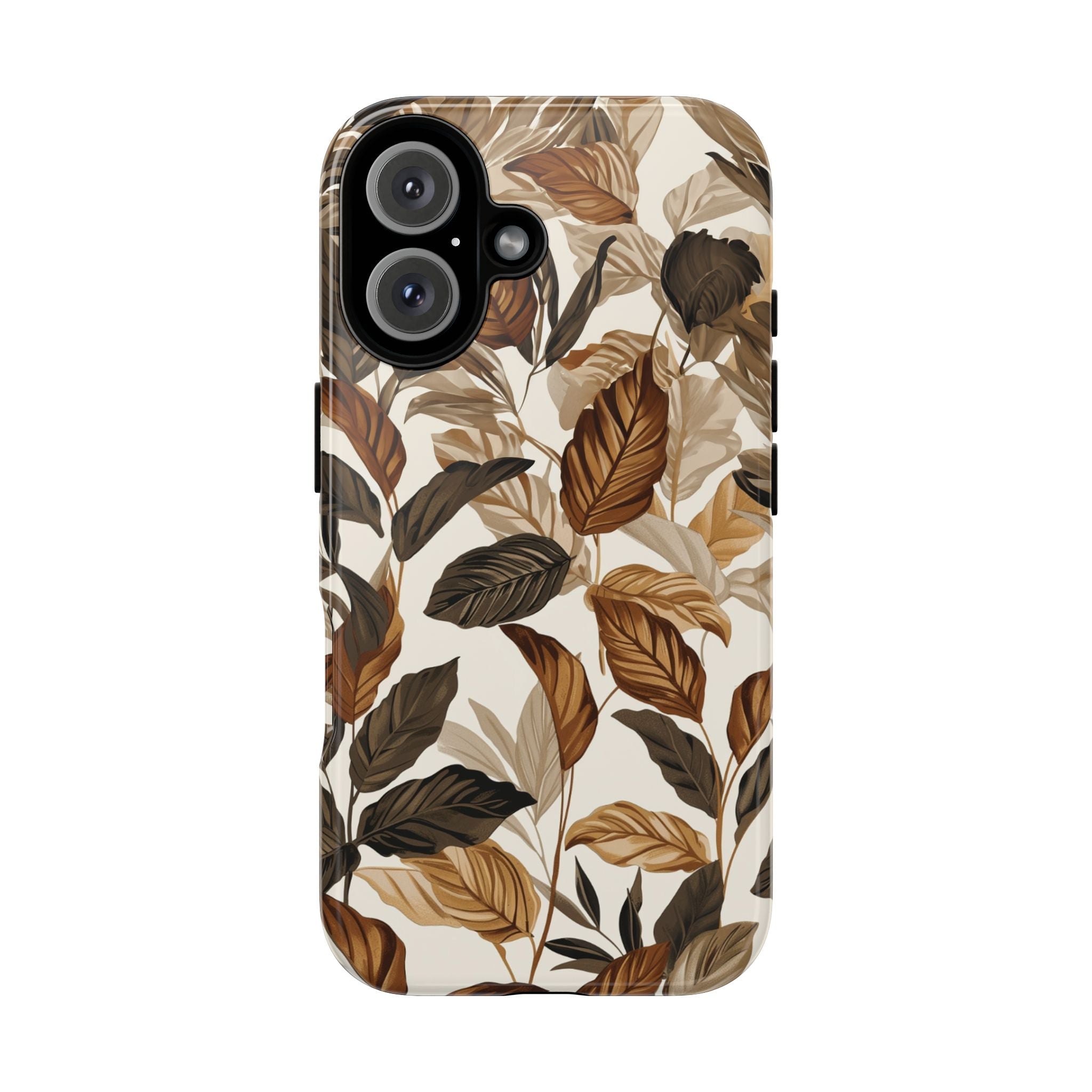 Autumn Leaves Phone Case — Brown Botanical Tough Case