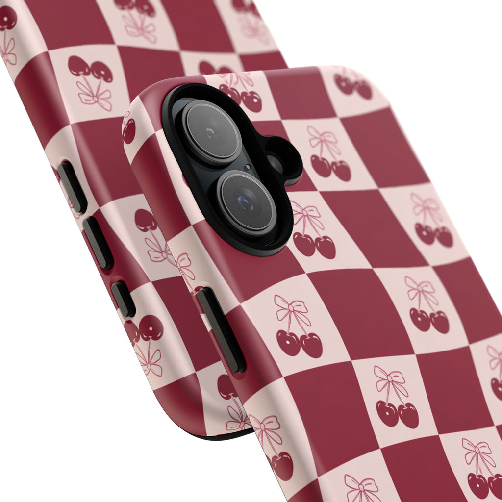 Cherry Checkerboard Tough Phone Case