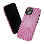 Pink Sunburst Tough Phone Case — Retro Radiant iPhone Cover