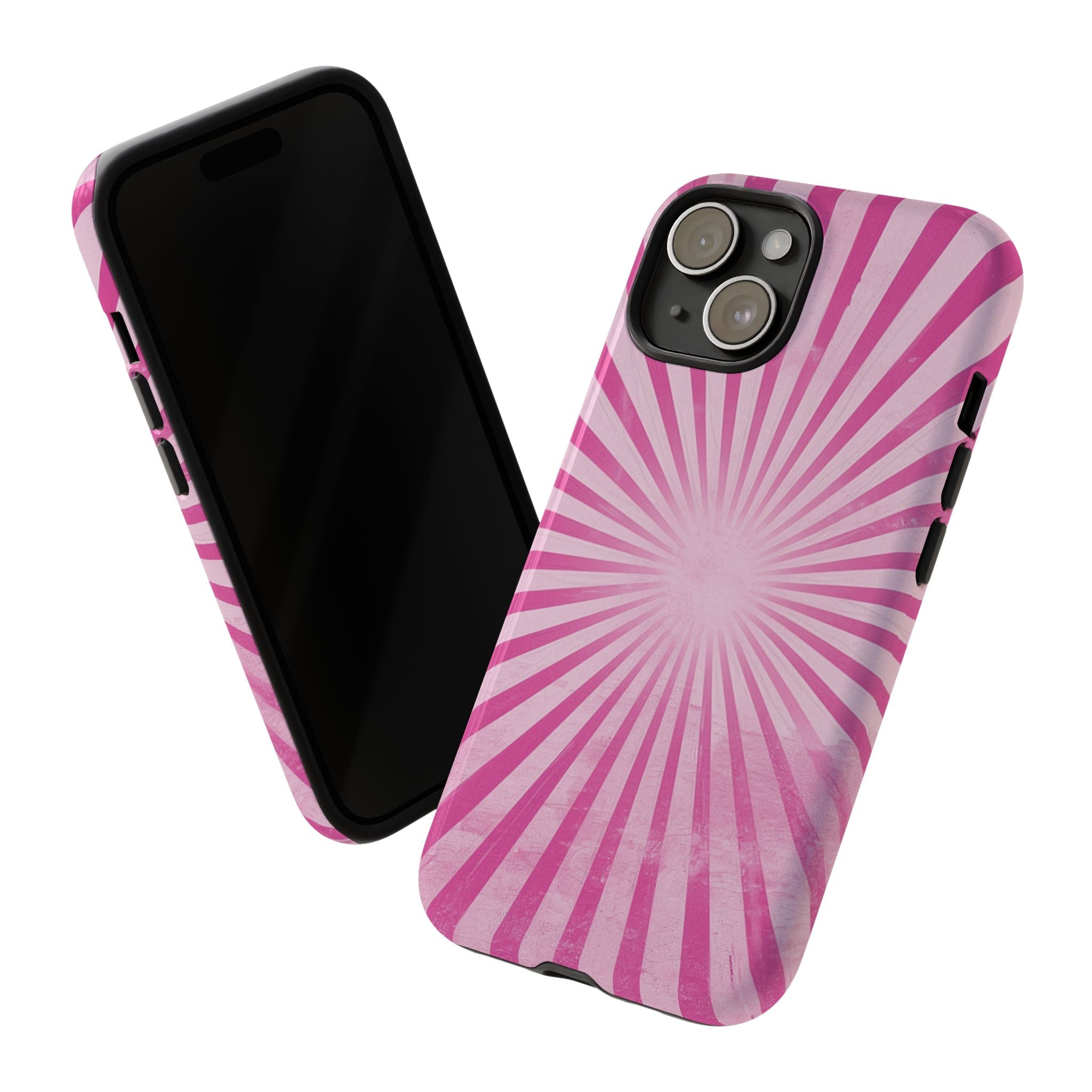 Pink Sunburst Tough Phone Case — Retro Radiant iPhone Cover