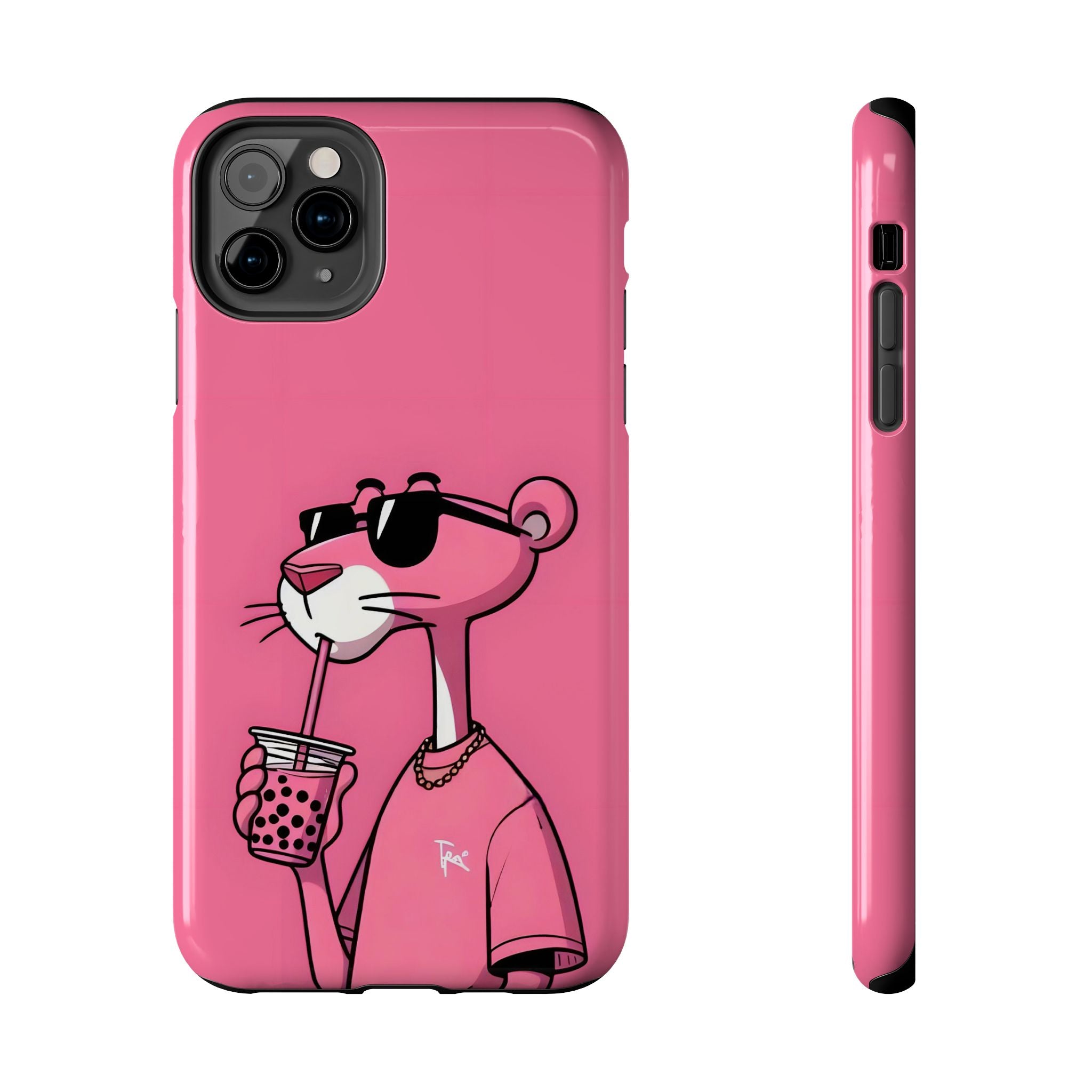 Pink Panther Bubble Tea Phone Case — Tough Protective iPhone Cover