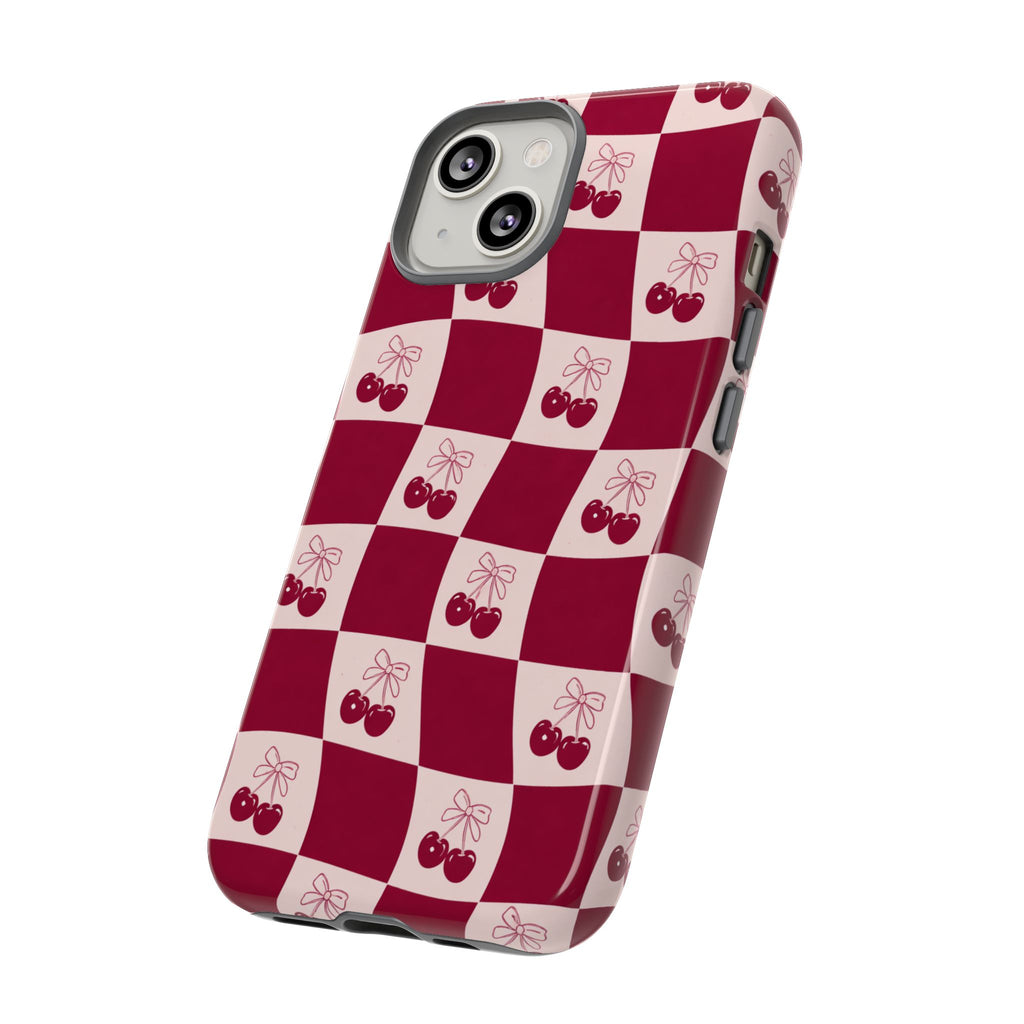 Cherry Checkerboard Tough Phone Case