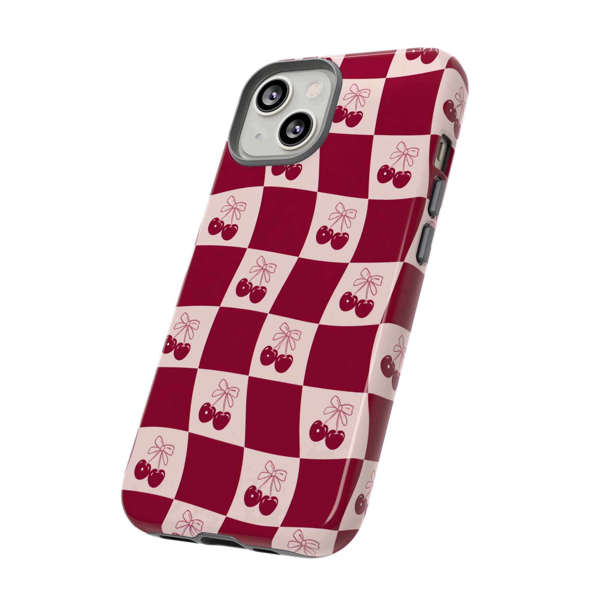 Cherry Checkerboard Tough Phone Case