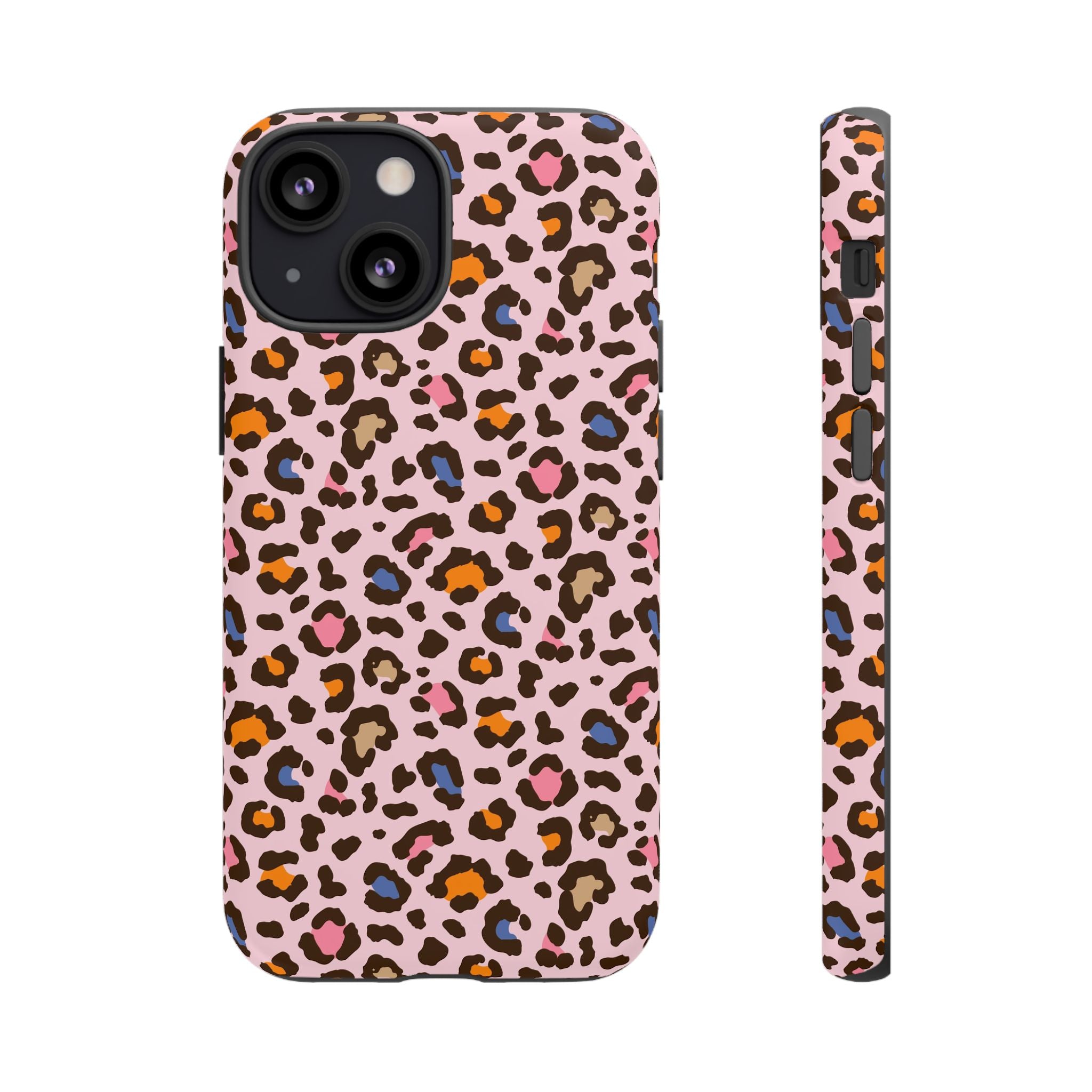 Pink Leopard Print Tough Phone Case — Durable Protective iPhone Cover