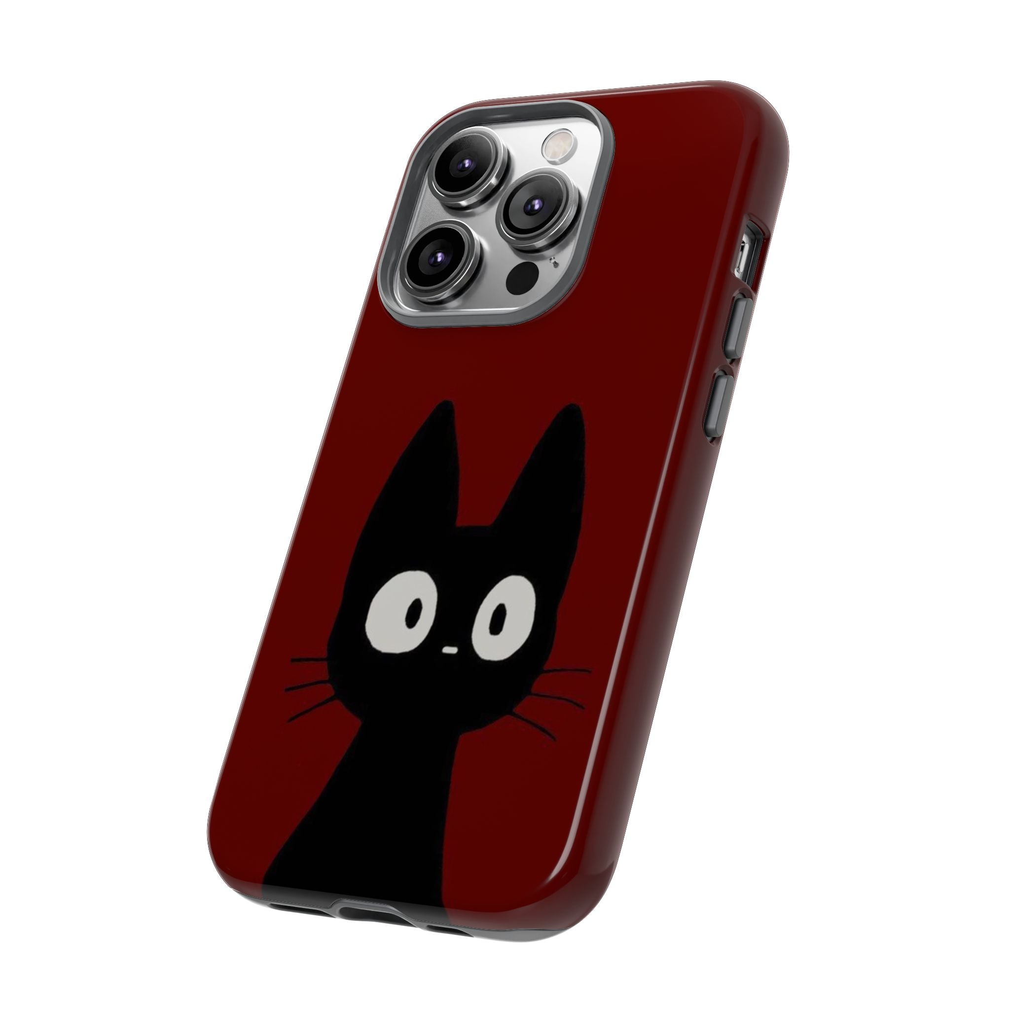 Black Cat Phone Case — Cute Kawaii Cat iPhone Cover ("Tough Cases")