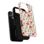 Floral Rose Pattern Tough Phone Case — Durable Garden-Inspired Protection