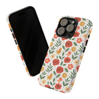 Floral Rose Pattern Tough Phone Case — Durable Garden-Inspired Protection