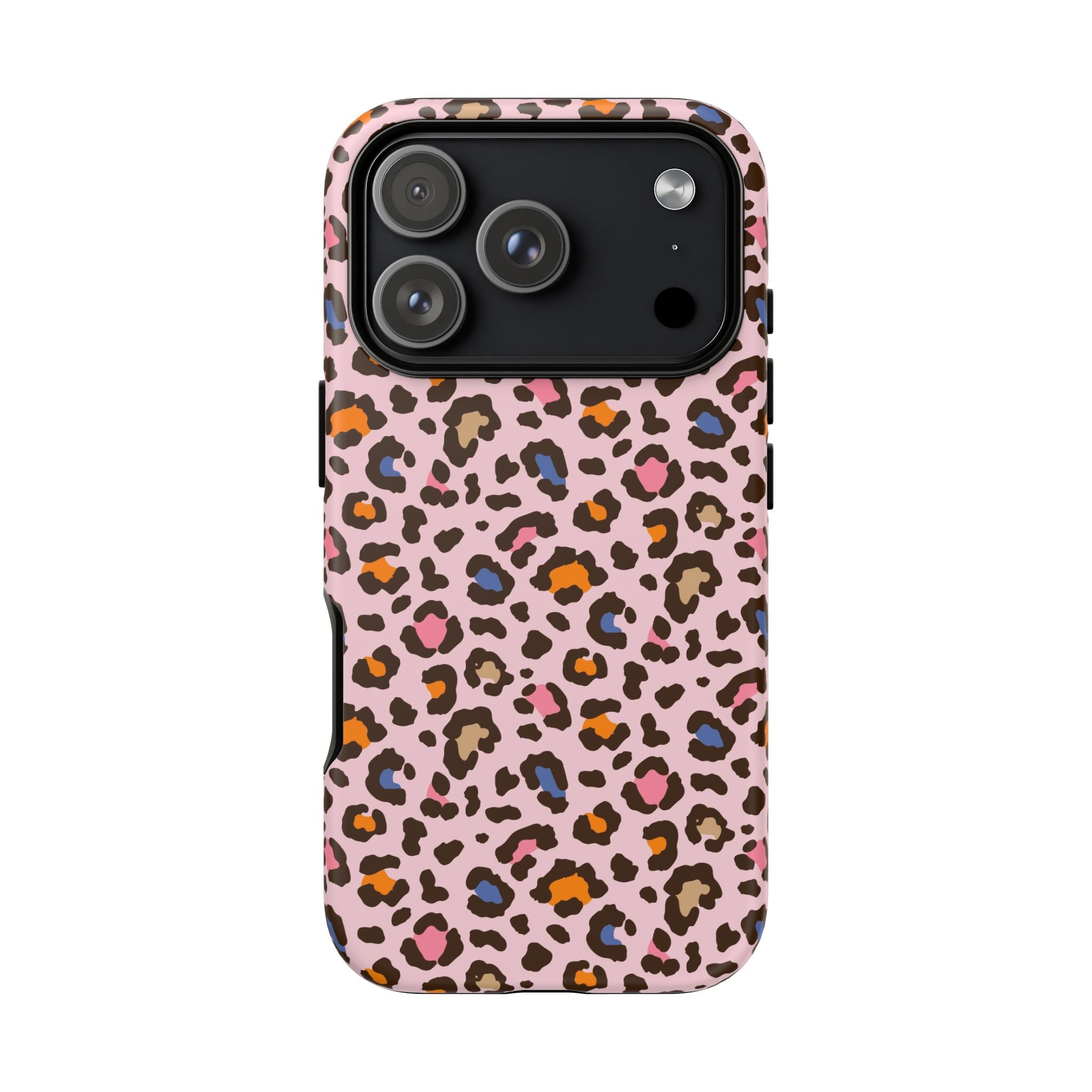 Pink Leopard Print Tough Phone Case — Durable Protective iPhone Cover