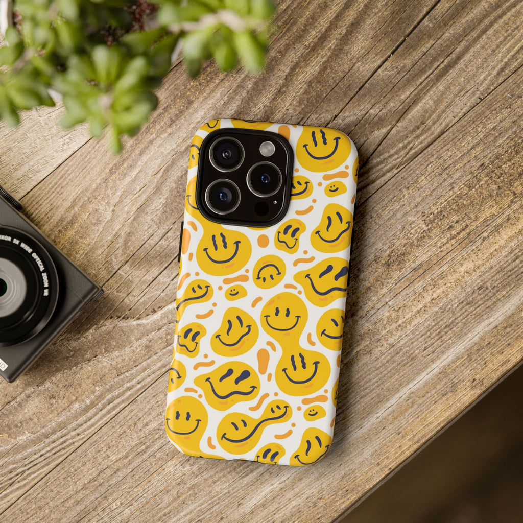 Smiley Melt Phone Case — Yellow Happy Face Protective Cover