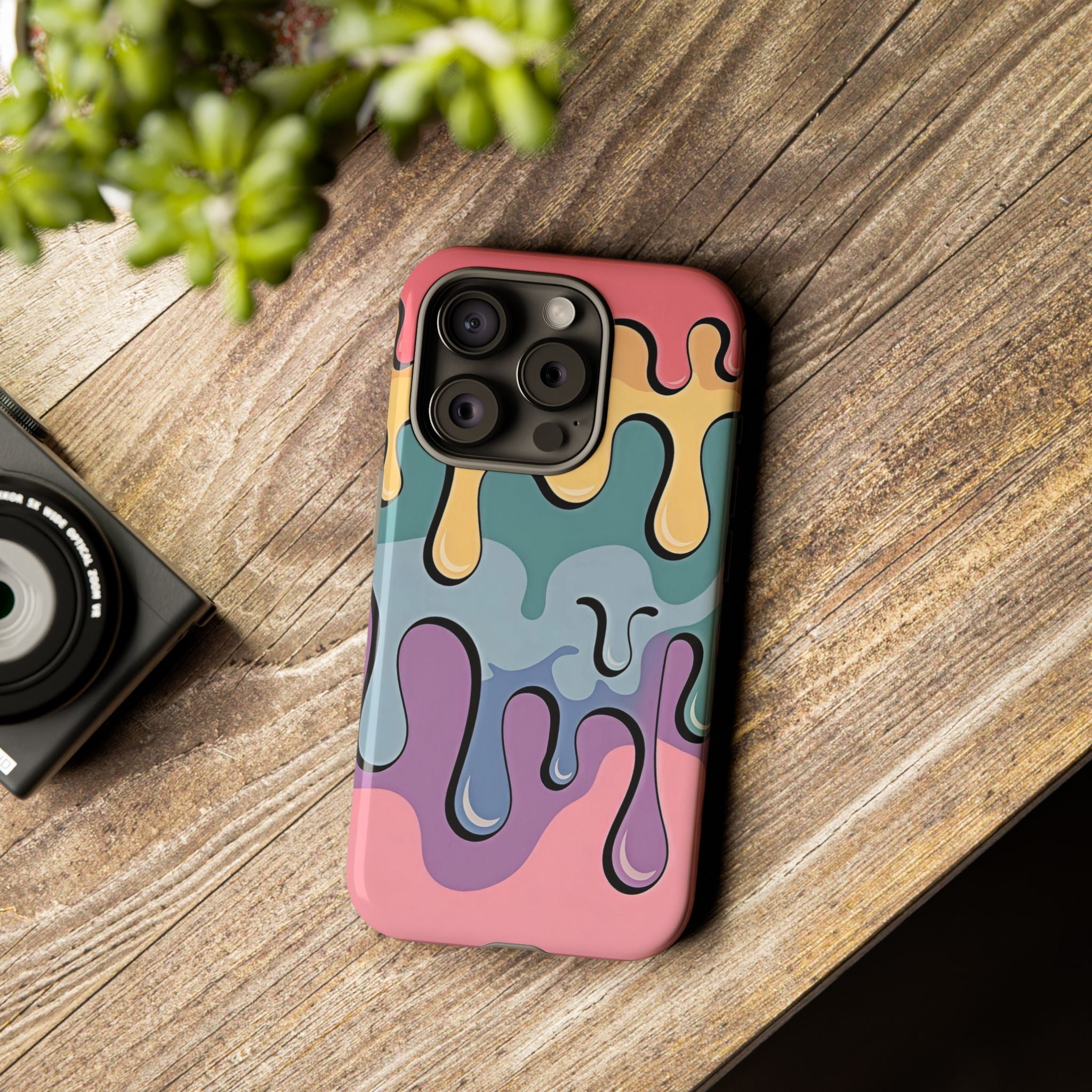 Color Drip Phone Case – Pastel Melting Art Protective Cover