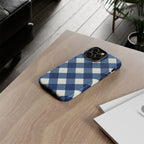 Blue Buffalo Plaid Tough Phone Case — Durable Protective iPhone Cover