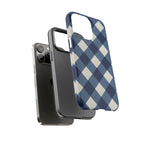 Blue Buffalo Plaid Tough Phone Case — Durable Protective iPhone Cover