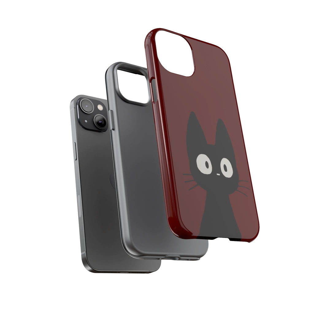 Black Cat Phone Case — Cute Kawaii Cat iPhone Cover ("Tough Cases")