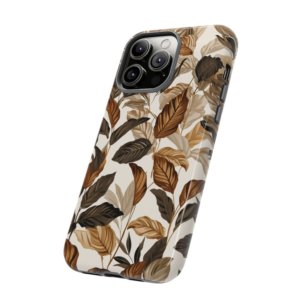 Autumn Leaves Phone Case — Brown Botanical Tough Case