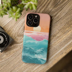 Sunset Ocean Tough Phone Case — Pastel Waves iPhone Cover