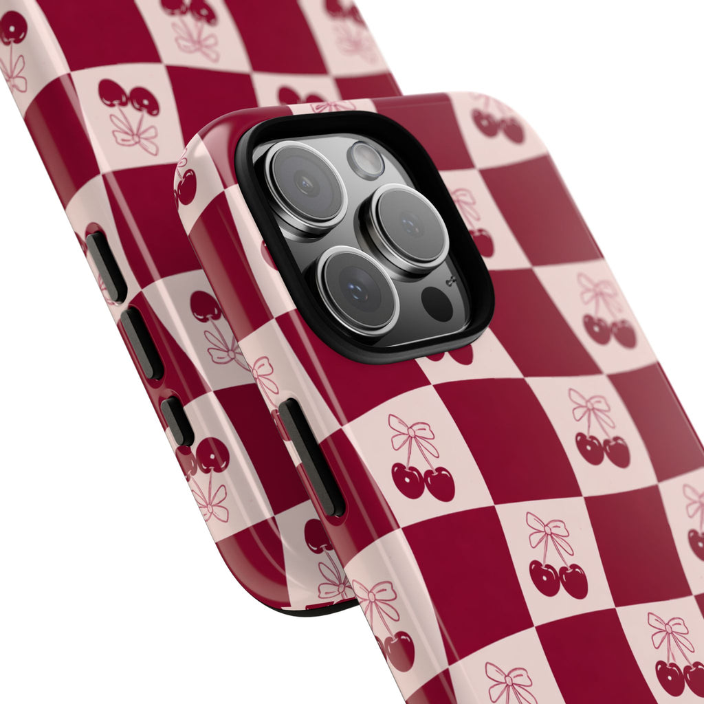 Cherry Checkerboard Tough Phone Case