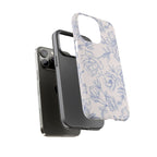 Phone Case — Blue Floral Sketch Tough Protective Case