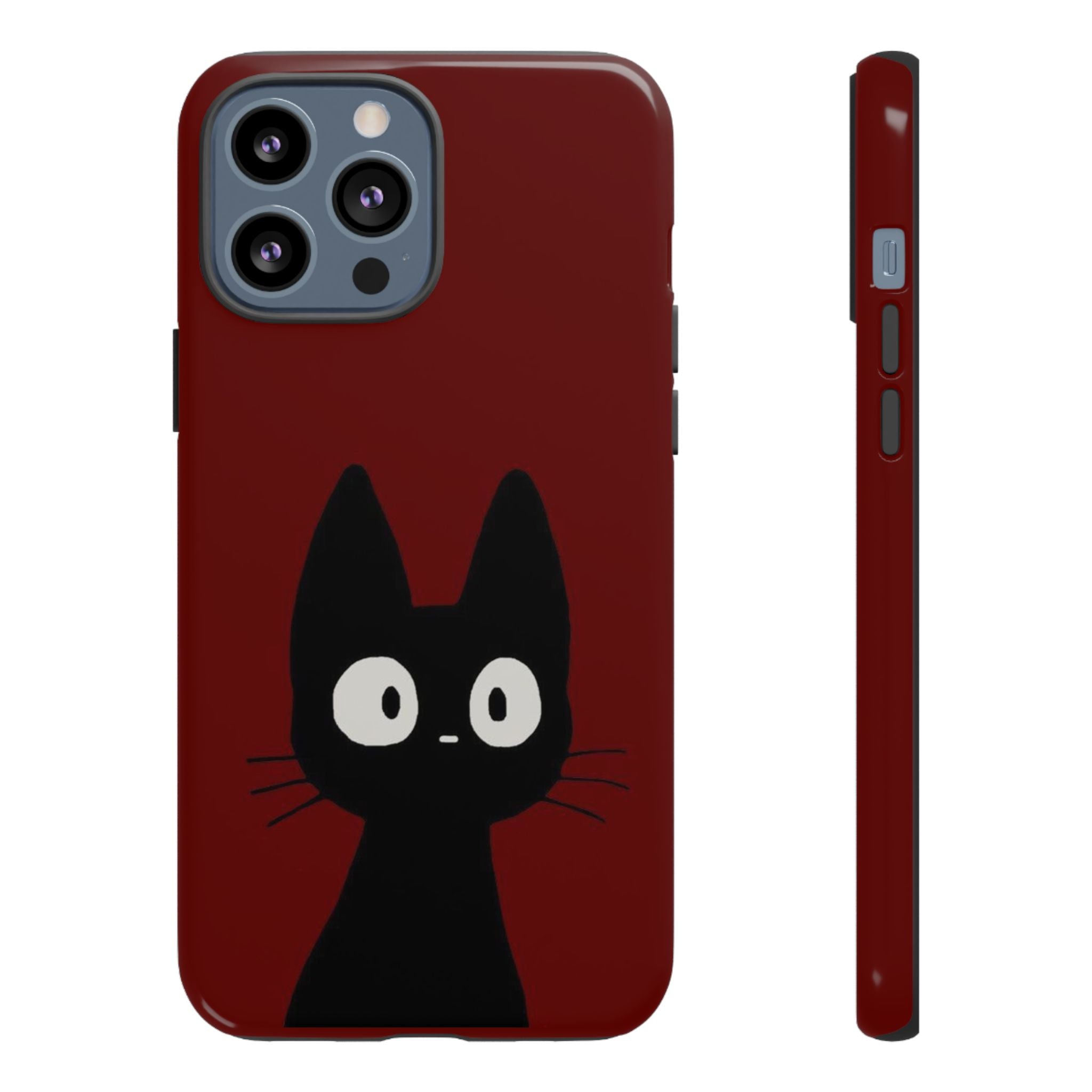 Black Cat Phone Case — Cute Kawaii Cat iPhone Cover ("Tough Cases")