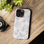 Phone Case — Blue Floral Sketch Tough Protective Case