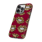 Phone Case — Leopard Lips Pattern on Burgundy