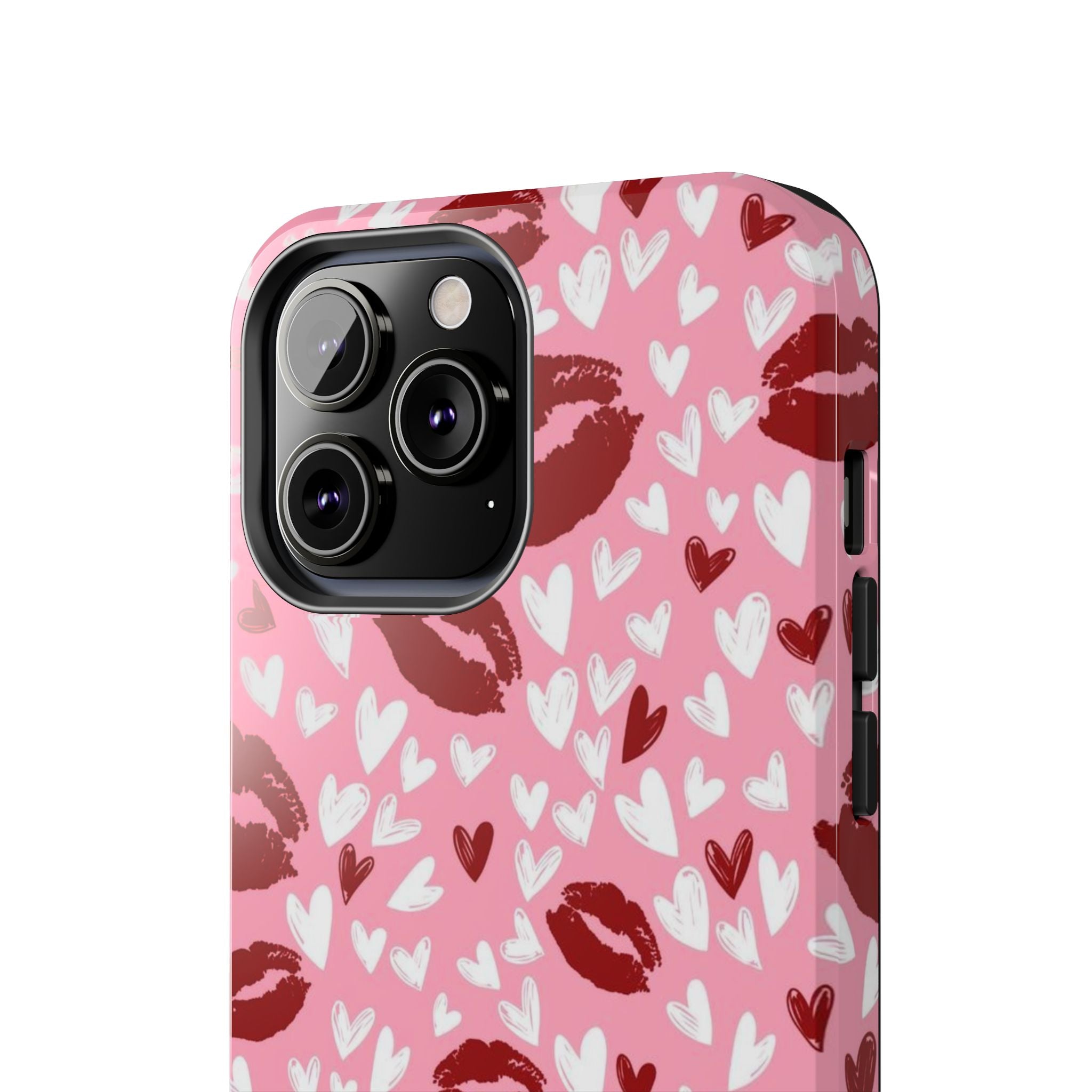 Pink Kiss Hearts Tough Phone Case — Cute Valentine Protective Phone Cover