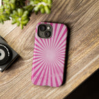 Pink Sunburst Tough Phone Case — Retro Radiant iPhone Cover