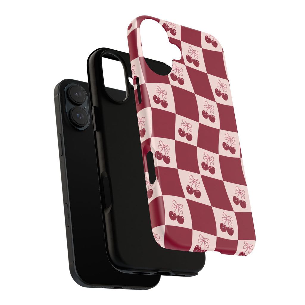Cherry Checkerboard Tough Phone Case