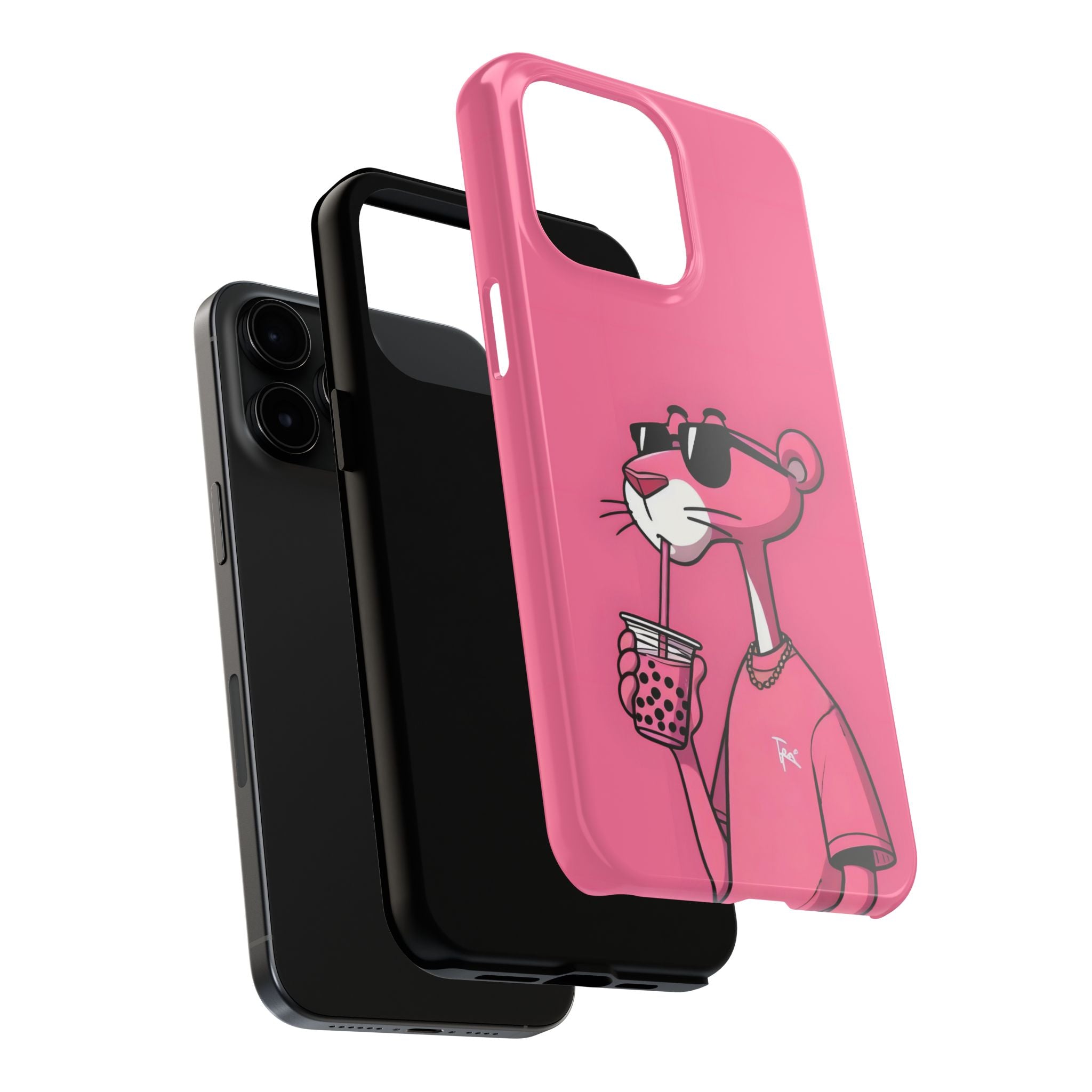 Pink Panther Bubble Tea Phone Case — Tough Protective iPhone Cover