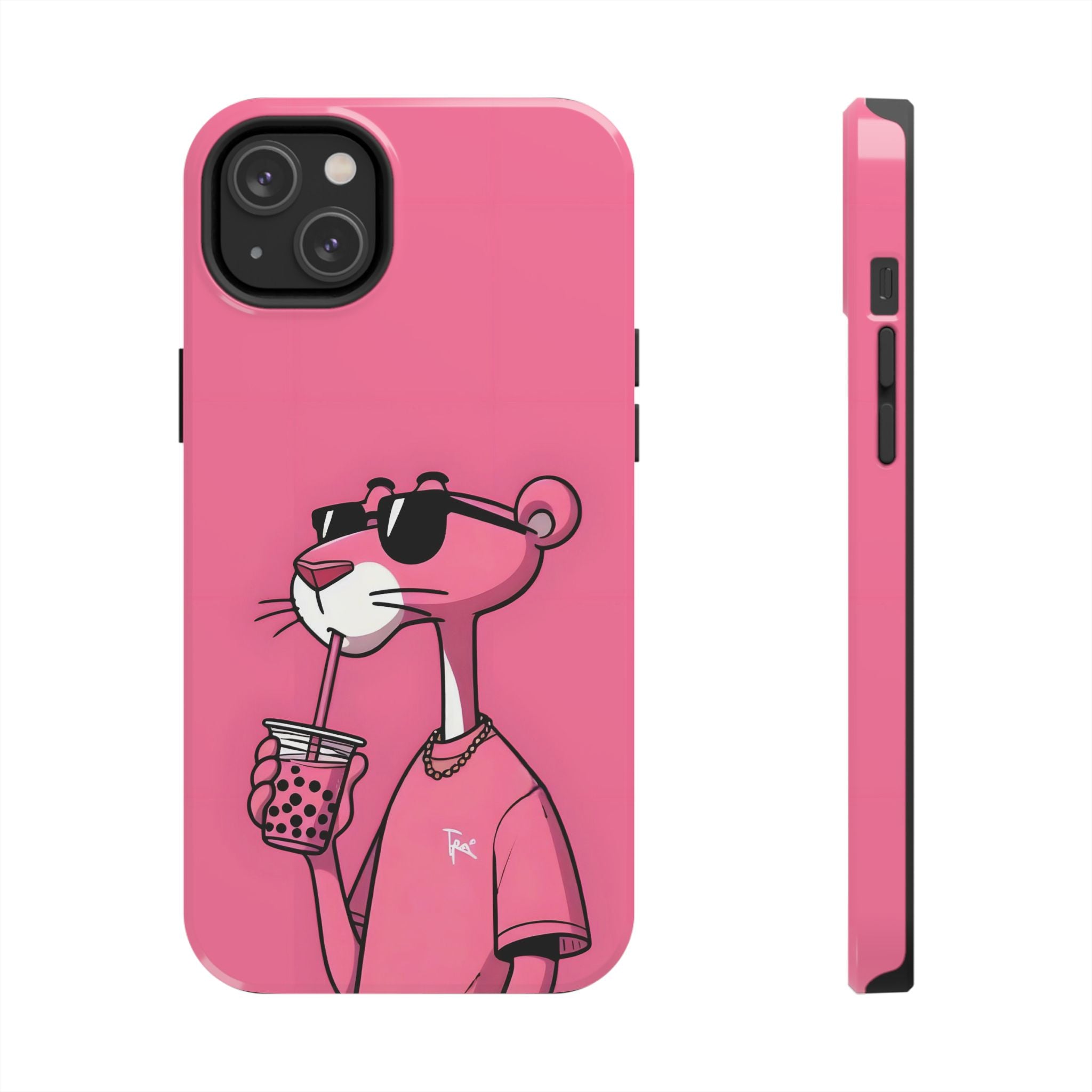 Pink Panther Bubble Tea Phone Case — Tough Protective iPhone Cover