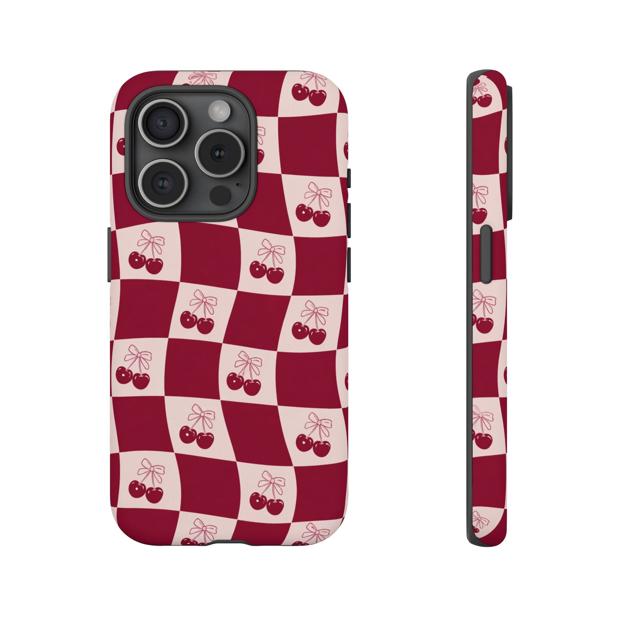 Cherry Checkerboard Tough Phone Case