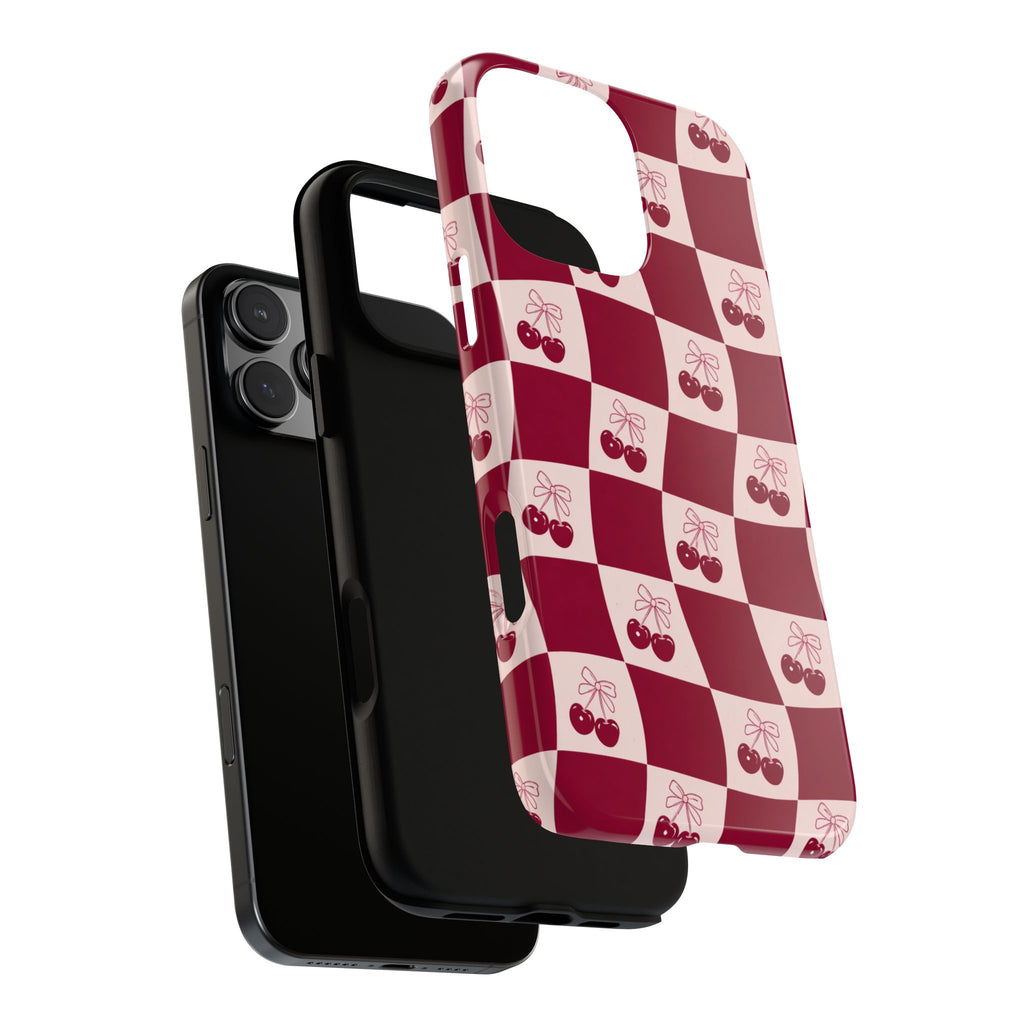 Cherry Checkerboard Tough Phone Case