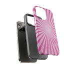 Pink Sunburst Tough Phone Case — Retro Radiant iPhone Cover