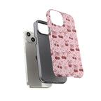 Cherry Pattern Phone Case — Cute Pink Cherries with Bows Durable Tough Case