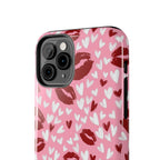 Pink Kiss Hearts Tough Phone Case — Cute Valentine Protective Phone Cover