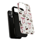 Cherry Bow Phone Case — Retro Cherry & Lips Pattern iPhone Cover