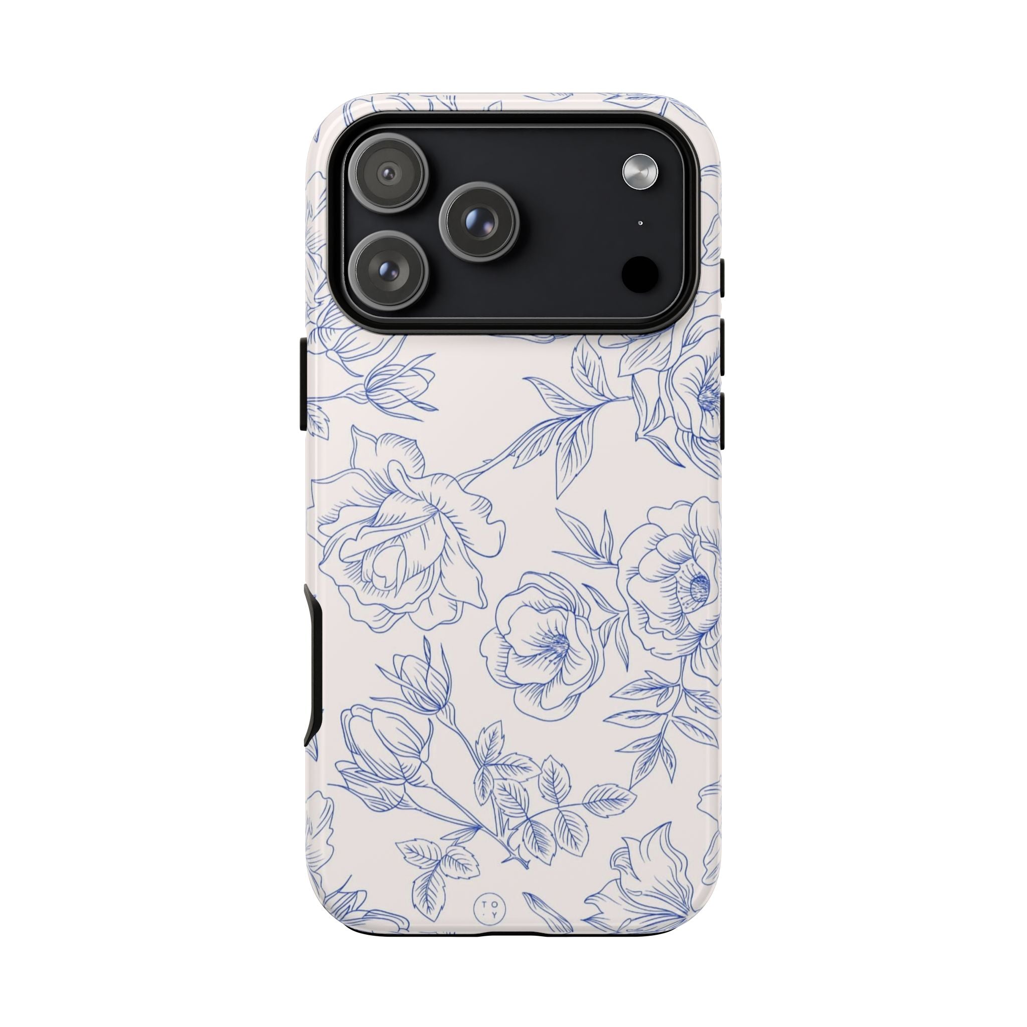Phone Case — Blue Floral Sketch Tough Protective Case