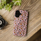Pink Leopard Print Tough Phone Case — Durable Protective iPhone Cover