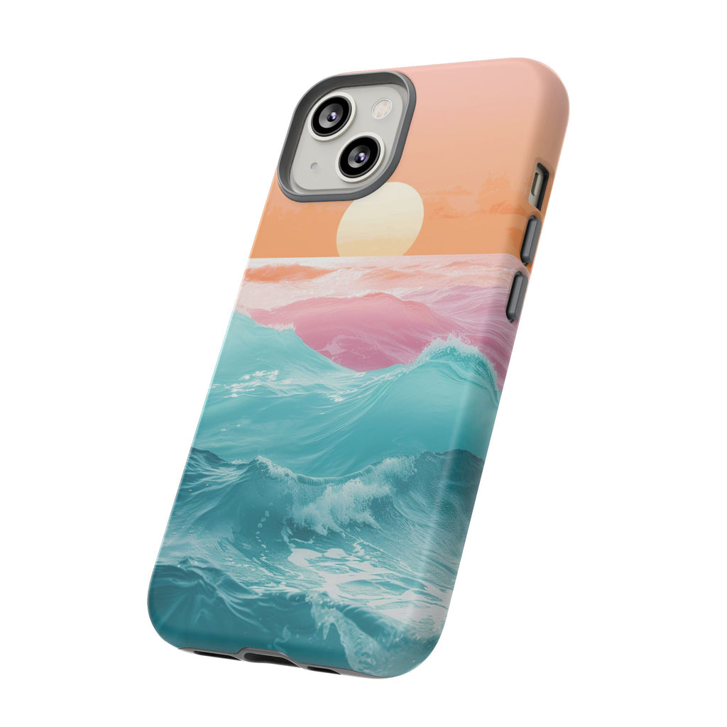 Sunset Ocean Tough Phone Case — Pastel Waves iPhone Cover