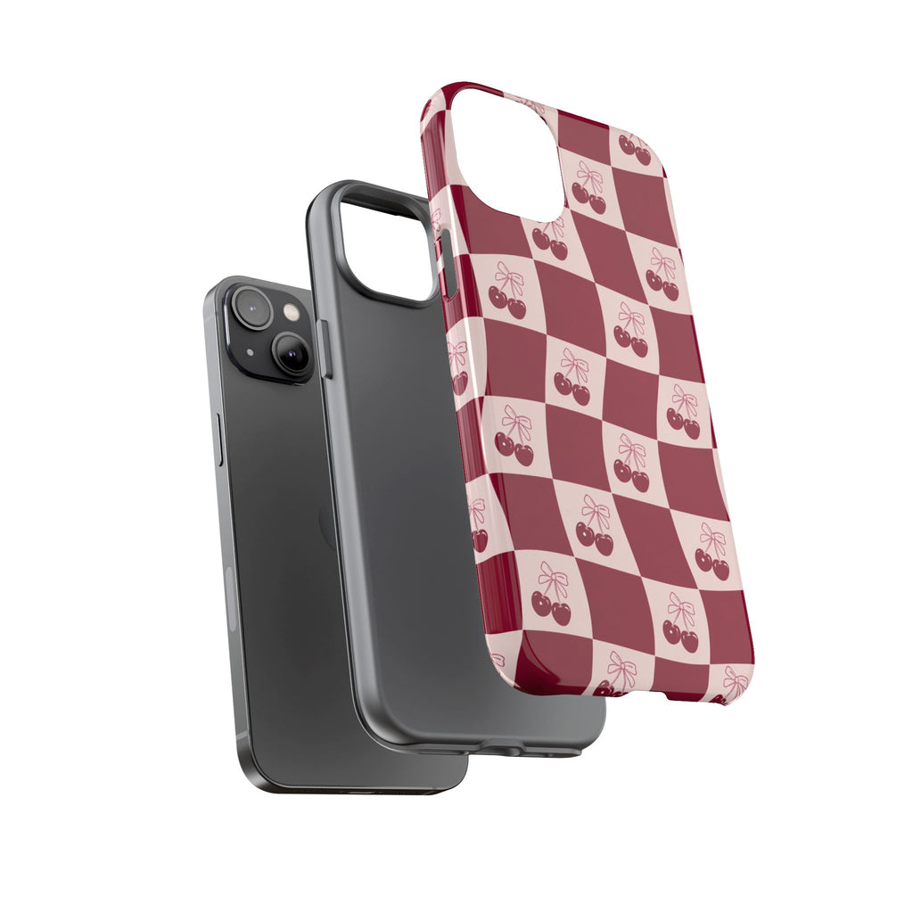 Cherry Checkerboard Tough Phone Case