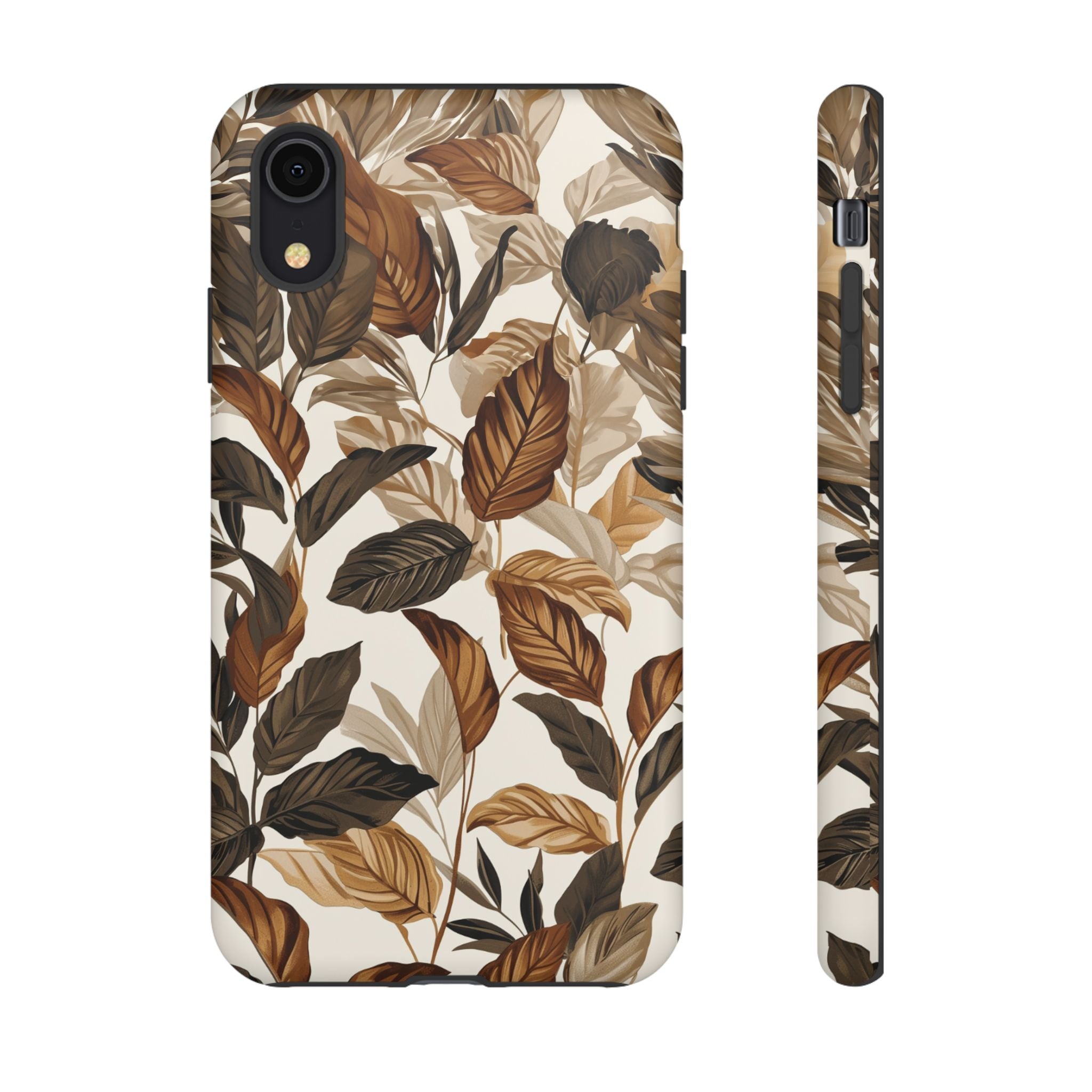 Autumn Leaves Phone Case — Brown Botanical Tough Case