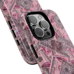 Pink Glitter Money Phone Case — Cash Pattern Protective Tough Case