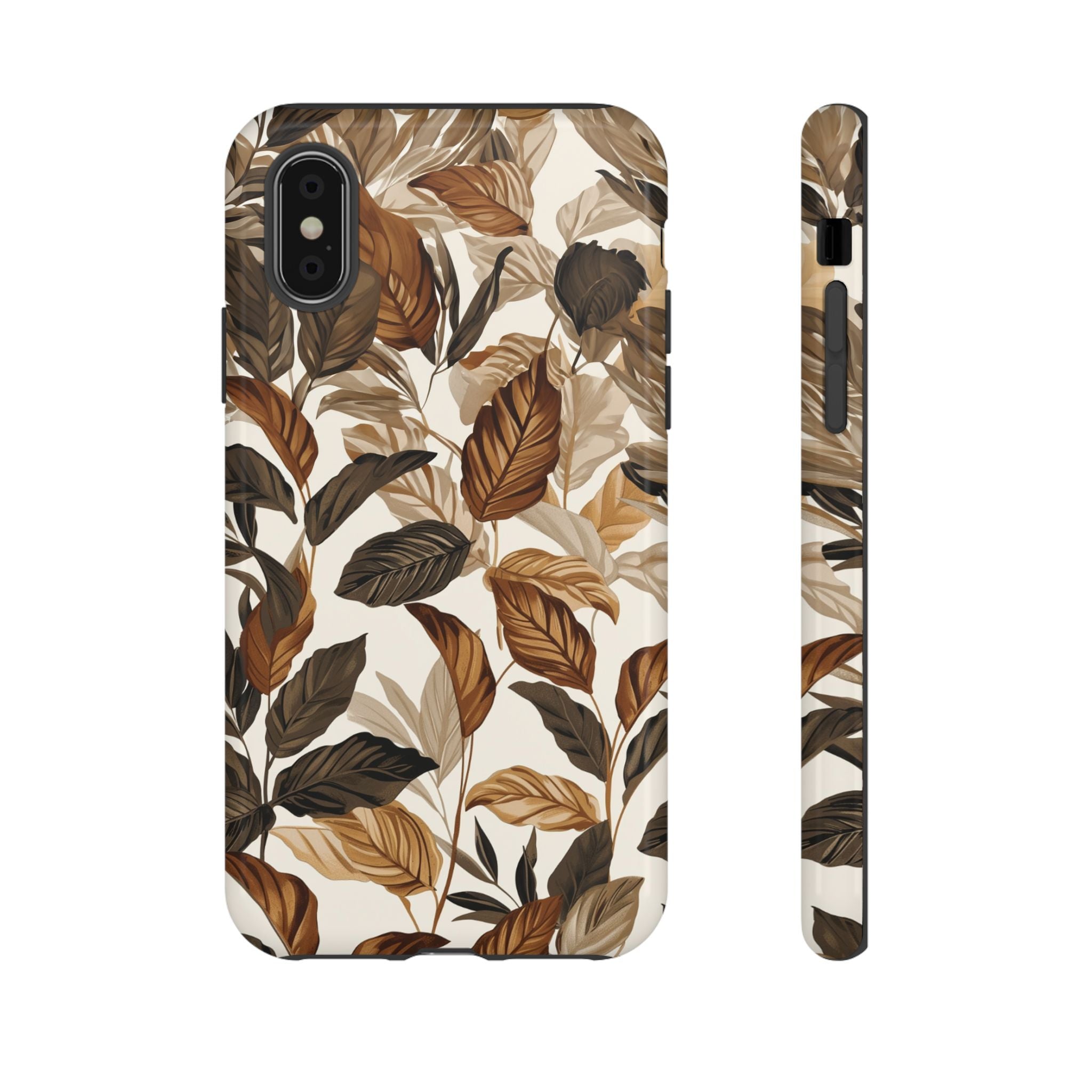 Autumn Leaves Phone Case — Brown Botanical Tough Case