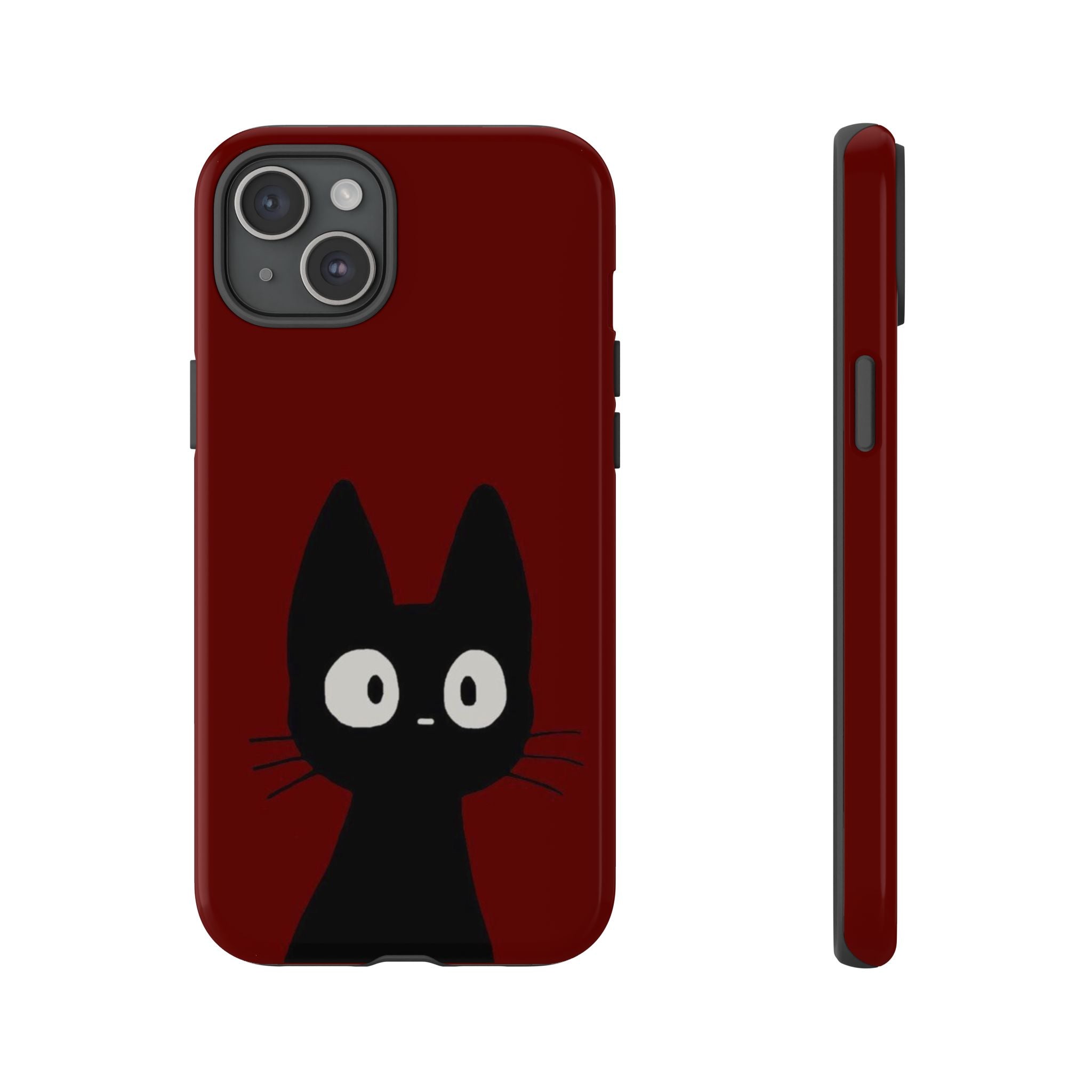Black Cat Phone Case — Cute Kawaii Cat iPhone Cover ("Tough Cases")
