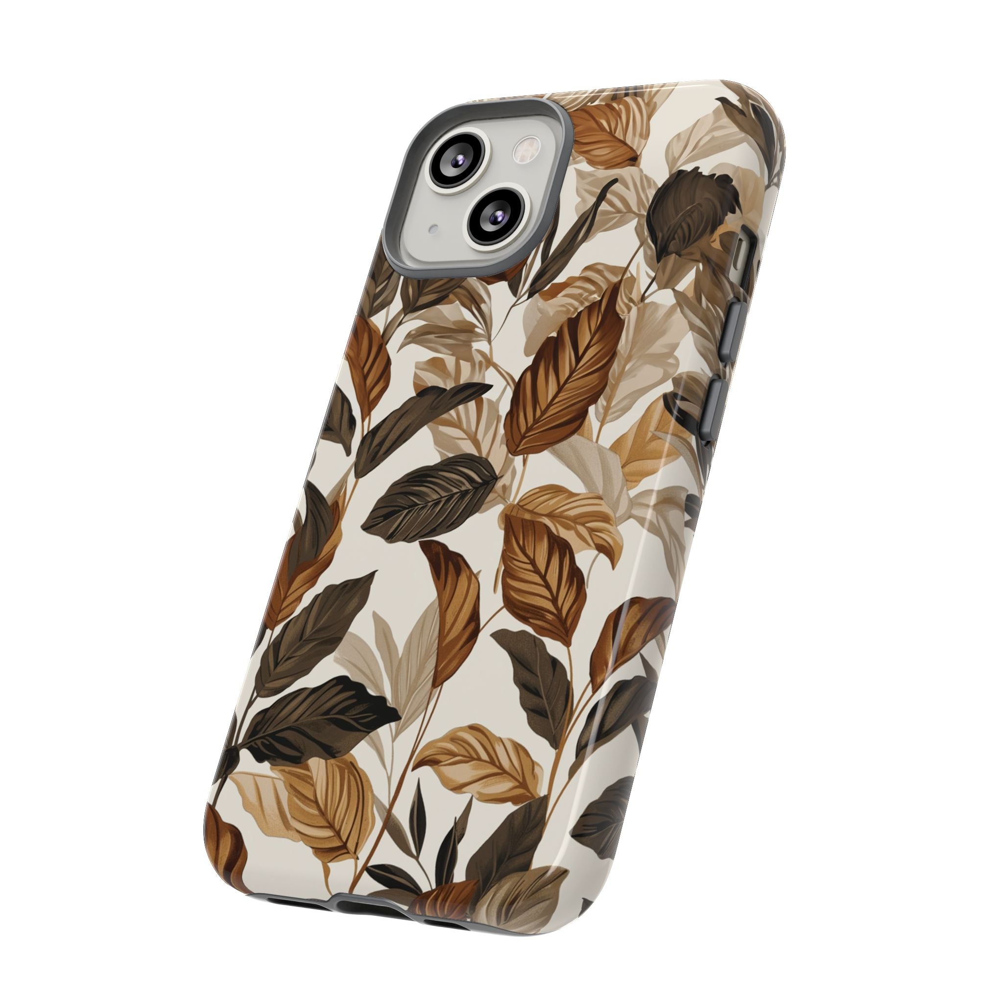 Autumn Leaves Phone Case — Brown Botanical Tough Case