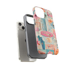 Tropical Surf Collage Phone Case — Vintage Hawaiian Floral & Surfboard Design