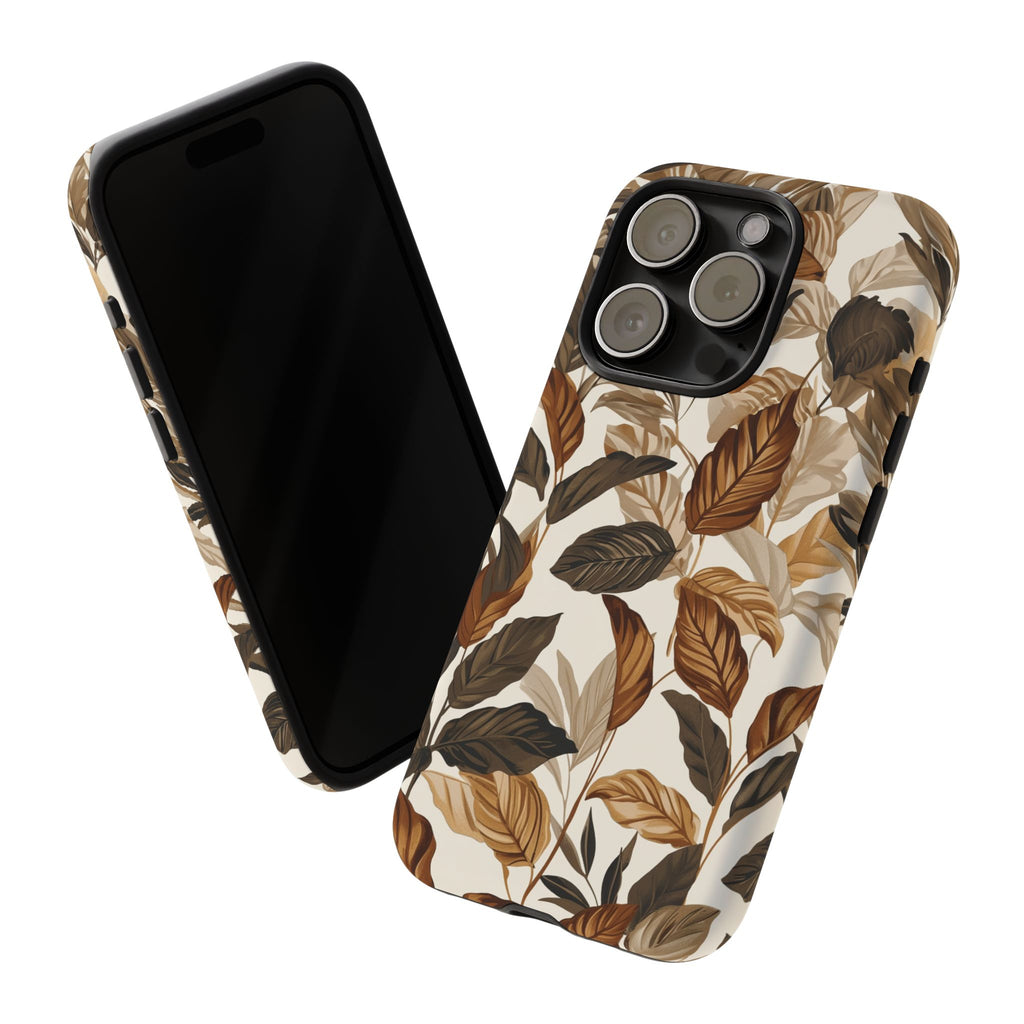 Autumn Leaves Phone Case — Brown Botanical Tough Case