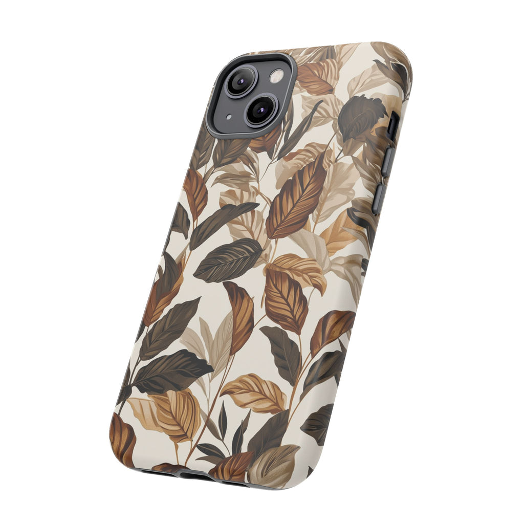 Autumn Leaves Phone Case — Brown Botanical Tough Case