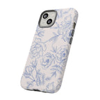 Phone Case — Blue Floral Sketch Tough Protective Case