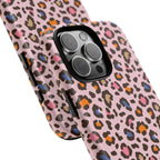 Pink Leopard Print Tough Phone Case — Durable Protective iPhone Cover