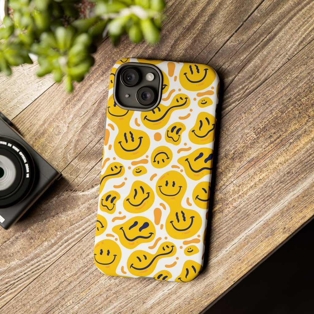 Smiley Melt Phone Case — Yellow Happy Face Protective Cover